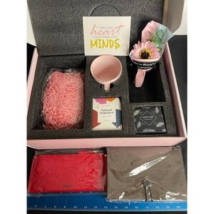 Best Teacher Ever Gift Set Pink Marble Mug Candle Keychain Notebook Pouch